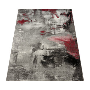 TRENT AUSTIN DESIGN Innen-/Außenteppich Otis in Grau/Rot