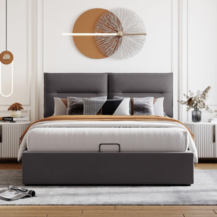 HARPER&BRIGHT DESIGNS Upholstered Storage Platform Bed