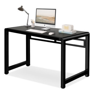 MASAKA B&W Home Office Desk with Glass Top