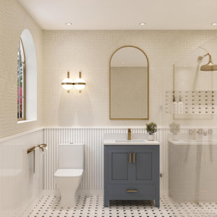 AYNA DECORS Rooh 30'' Single Bathroom Vanity with White Quartz Top