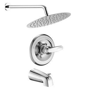 LUXYWEIVE High Pressure Round Shower Head And Handle Set, Shower Faucet System Kit (valve& Catridge Not Inclued)