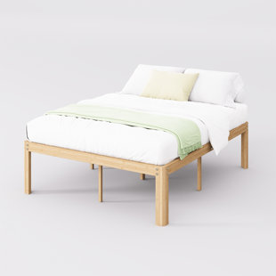 WINSTON PORTER Heavy Duty Metal Bed Frame, Printed Steel Platform Bed, Rounded Edge Legs, Anti-sway, Noise Free