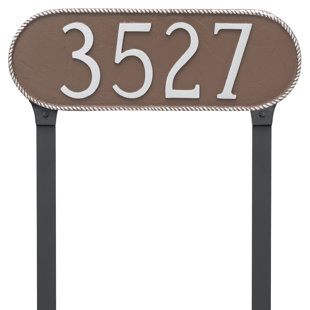 MONTAGUE METAL PRODUCTS INC. Rope Oblong Address Sign Plaque with Lawn Stakes
