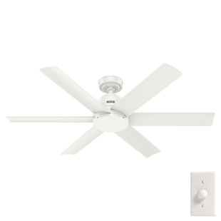 HUNTER FAN 52" Kennicott 6 - Blade Outdoor Standard Ceiling Fan with Wall Control