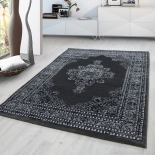 ASTORIA GRAND Hogarth Oriental Machine Woven Grey Area Rug