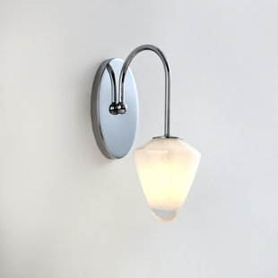 VidaLite Nimbus 1-Light Polished Nickle Wall Sconce Light With Snow White Glass Shades, Modern & Contemporary Style Wall Lamp