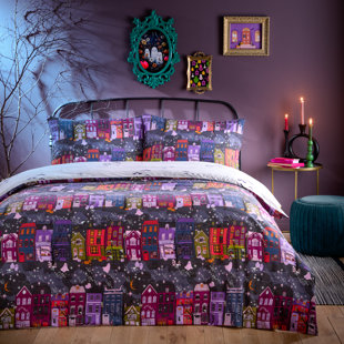 FURN. Creepy Town Cotton Blend Abstract Duvet Cover Set with Pillowcases