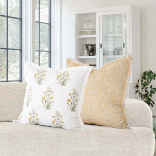 TAJIKHOME Floral Cotton Pillow Cover (Set of 2)