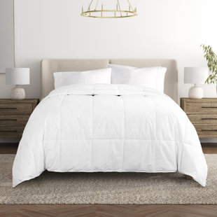 BECKY CAMERON 100% Cotton Down Alternative Comforter/Duvet Insert - Vintage Washed and Brushed Cotton Shell