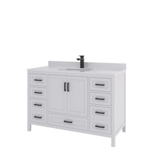 AYNA DECORS Rooh 48'' Single Bathroom Vanity with White Quartz Top