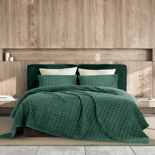 WONDERFUL TEXTILE Ensemble de courtepointe réversible 3 pièces Wonderful Velvet