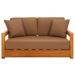 JOSS & MAIN Melrose 52.75'' Teak Outdoor Loveseat