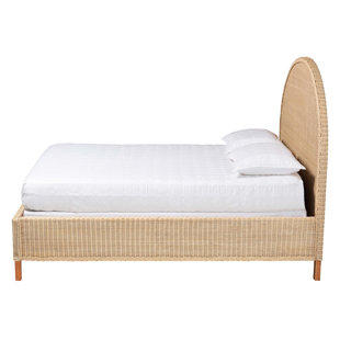 BAYOU BREEZE Bali & Pari Lanica Japandi Sun-Bleached Braided Rattan Queen Size Bed