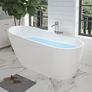 VANITY ART Cora 67" x 32" Freestanding Acrylic Bathtub