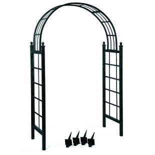 DEER PARK IRONWORKS 52'' W x 23'' D Steel Arbor in Black