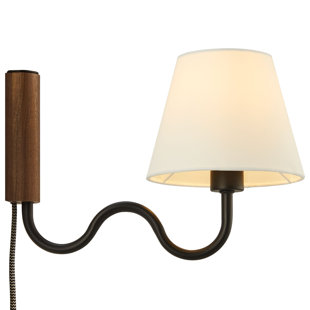 MODWAY Sunlit Squiggle Arm Wall Sconce In Walnut Black