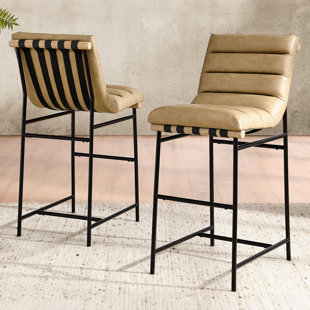 STEVE SILVER FURNITURE Nicco Vegan Leather Stool (Set of 2)