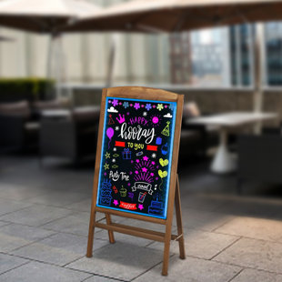 SUNYOU Wooden Message Free-Standing Chalkboard, 20.27" x 43.3"