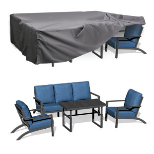 AECOJOY Aluminum Patio Furniture Set With Waterproof Cover