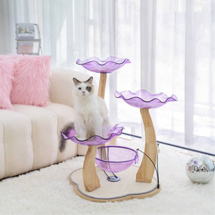 HAPPY & POLLY Jellyfish Dream Cat Tree - Crystal Floral Flower Style Cat Tree