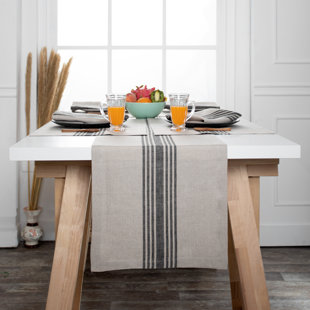 DMOKSHA D'Moksha Homes Farmhouse Linen Table Runner