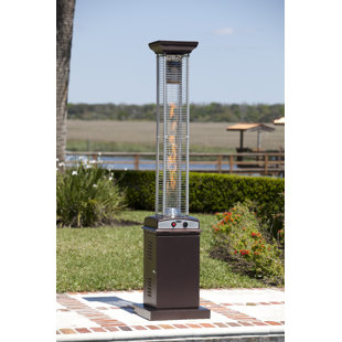 FIRE SENSE Hammered Bronze Square Flame 46,000 BTU Propane Patio Heater