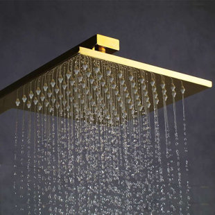 FONTANASHOWERS Fontana Balsamo Gold In-Wall Mixer Bathroom Shower Set (FS2198-SG-16)