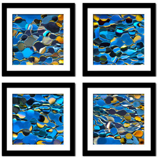 IMAGINE LETTERS INC. Blue Fantasy Framed On Paper 4 Pieces Print