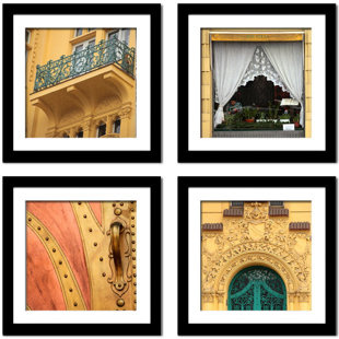 IMAGINE LETTERS INC. 'Prague Windows' by Neeva Kedem 4 Piece Framed Photographic Print Set