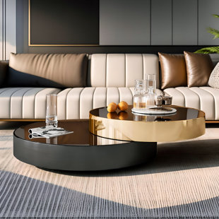 EVERLY QUINN Khiah Glass Top Single Coffee Table