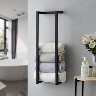 FAST APPLIANCES LLC Towel Rack For Rolled Towels, Towel Rack For Bathroom,Wall Mounted Metal Bathroom Organizer, Bath Towel Holder Wall For Modern Small Space Bathroom Towel Storage