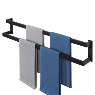 FAST APPLIANCES LLC Double Towel Bar 32", SUS304 Stainless Steel Towel Racks For Bathroom Wall Mounted, Space Saving Bathroom Towel Holder, Long Towel Hanger, Matte Black