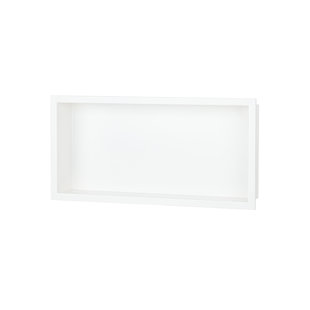 DECOMUST 24.01"x11.81"x 3.93" Stainless Steel 18 Gauge White Cream Rectangular Recessed Shower Niche