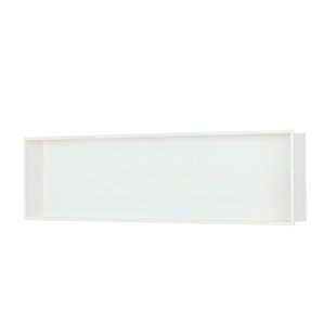 DECOMUST 48"X12.6” Premium Stainless Steel White Cream Rectangular Recessed Shower Niche 18 Gauge No Tile Needed