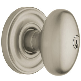 BALDWIN Egg Keyed Entry Door Knob Set with Classic Rosette