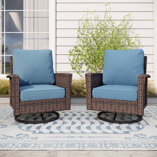 ALPHAMARTS Swivel Wicker Outdoor Lounge Chair