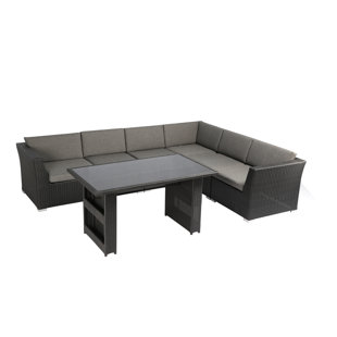 BANER GARDEN Rattan Lounge DIning with Cushions