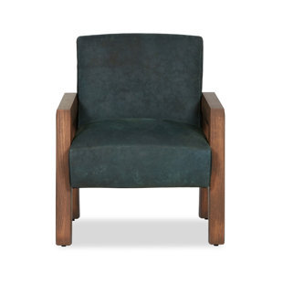 CLASSIC HOME Waylon Top Grain Leather Accent Arm Chair