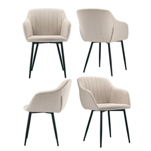 CORRIGAN STUDIO Esszimmerstühle aus grasgrünem Polyester-Stoff, 4er-Set (Set of 4)