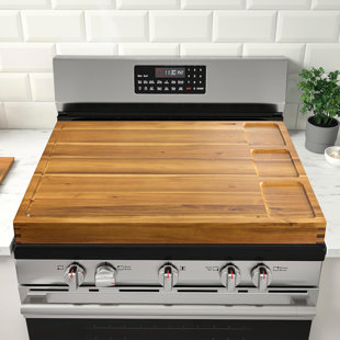 GO APPLIANCE CENTRAL, LLC Noodle Board Stove Cover With Handles, 3 In 1 Wood Stove Top Covers Board