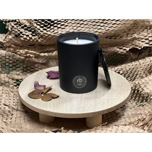 ROSBAS Venezia Cinnamon Vanilla Scented Jar Candle with Glass Holder