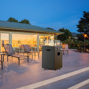 HITECHLUXE 33" H x 16.5" W Stainless Steel Propane Outdoor Fire Pit