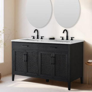 SUDIO DESIGN Cove 54'' Double Bathroom Vanity with Engineered Stone Top