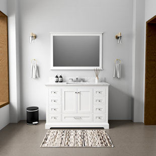 LEXORA Dukes 48 in. W x 22 in. D Single Bath Vanity and 46 in. Mirror