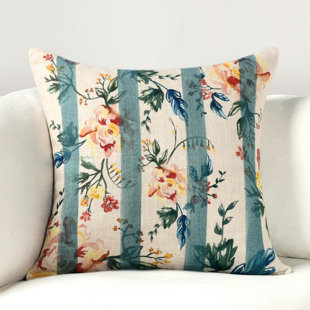 VILLA BY CLASSIC HOME Leri 22" Multicolor Fabric Floral Throw Pillow
