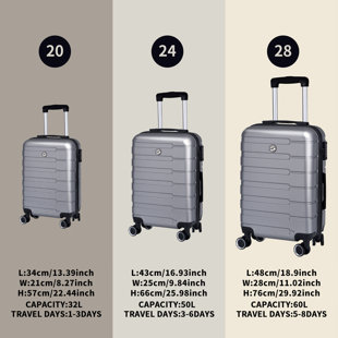 CHOCOPLANET Luggage Suitcase 3 Piece Sets Hardside Carry-On Luggage
