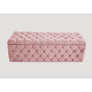 R&M FURNISHERS Lux Italian Plush Velvet Upholstered Storage Bench