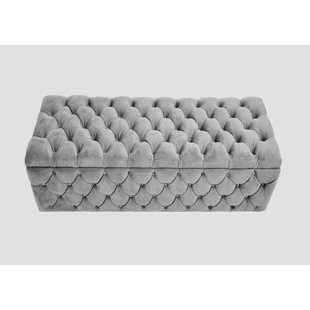 R&M FURNISHERS Lux Italian Plush Velvet Upholstered Storage Bench