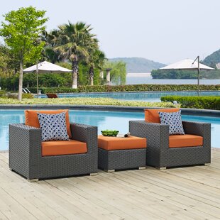 Modway Sojourn 3-piece Outdoor Patio Sunbrella Sectional Set