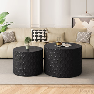 KEYLY INC Nesting Coffee Table Set with Honeycomb Design
